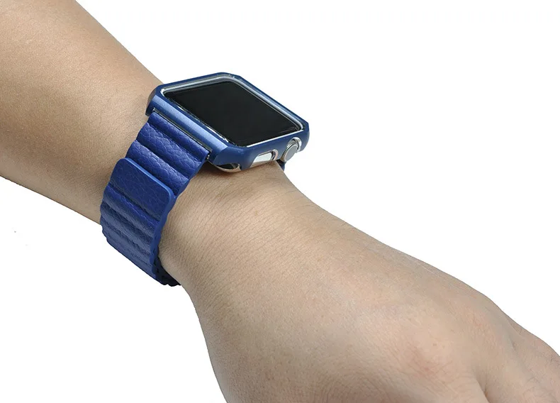 Высокое качество кожа Смотреть Band ремешок с случае костюм для Apple Watch Iwatch 1/2/3