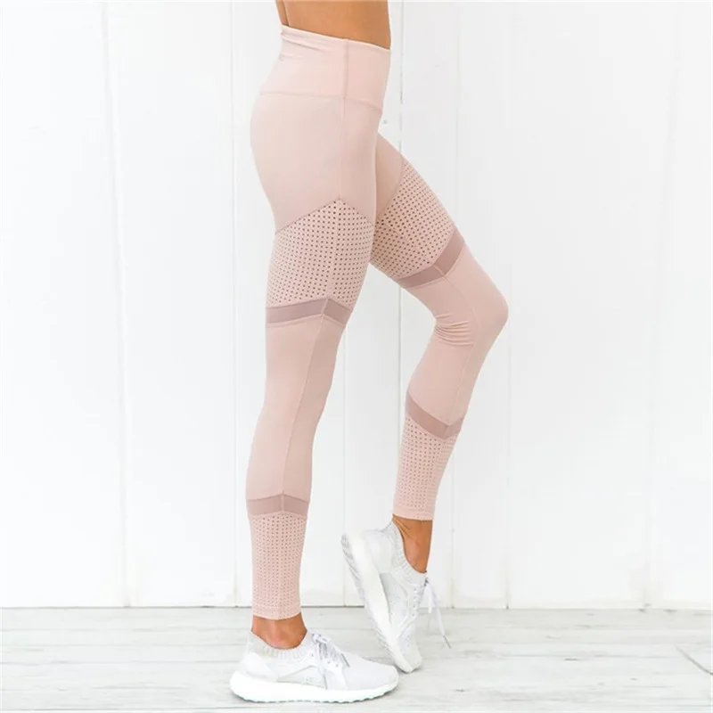 Фото 2018 новая модель сетки принт Фитнес леггинсы для Для женщин спортивные тренировки