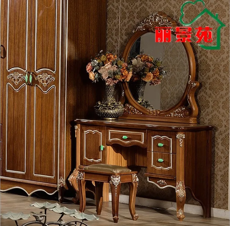 

white European mirror table French furniture 07