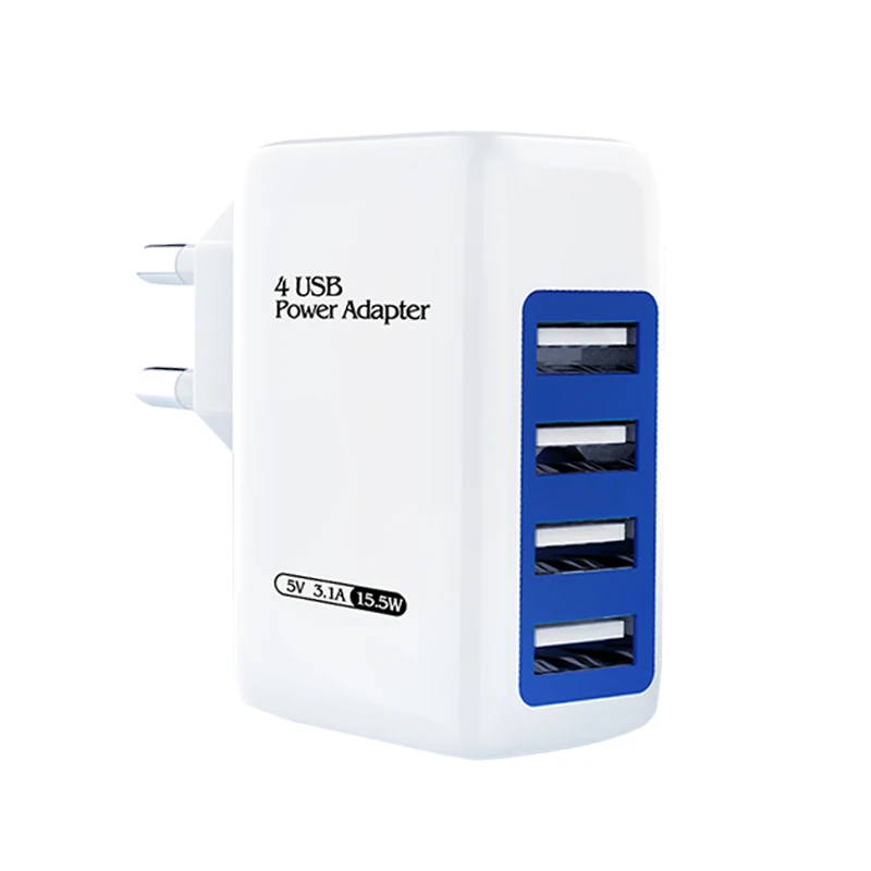 MANTIS 4 порта USB зарядное устройство 3.1A умный дорожный адаптер для зарядного устройства для iPad iPhone XR XS MAX для samsung Универсальное зарядное устройство для телефона s - Тип штекера: EU Plug