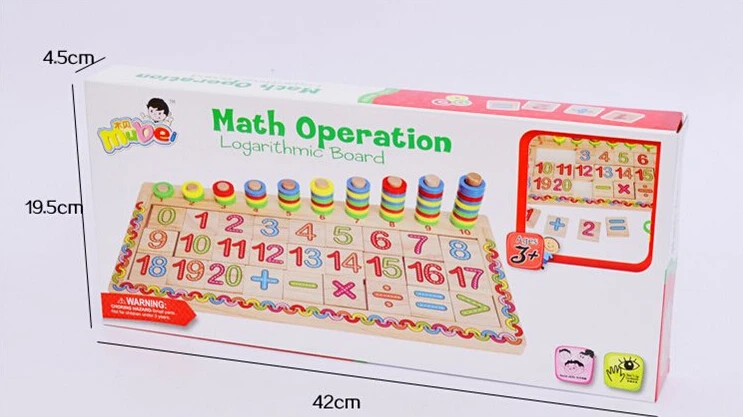 Montessori materials educational Dominoes Children Preschool Teaching Counting Stacking Board Wooden Math Toy монтессори детские