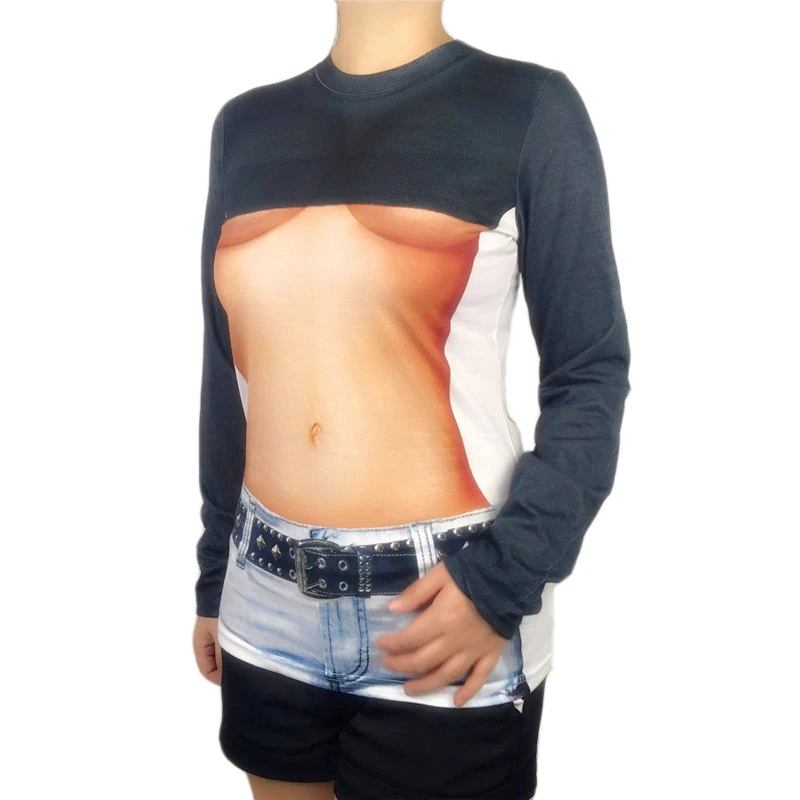 Sexy Halloween Costumes for Women Hot Girls Funny Tracky Hen Party Short Sleeve T Shirt Plus Size | Женская одежда