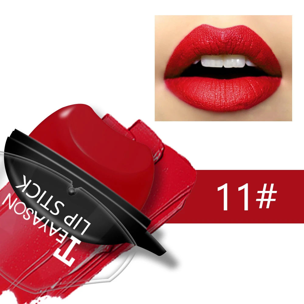 11 Make Up матовый бальзам для губ водостойкий стойкий карандаш для губ 12 цветов Увлажняющий блеск для губ Косметика для сексуальных красный пигмент - Цвет: 11