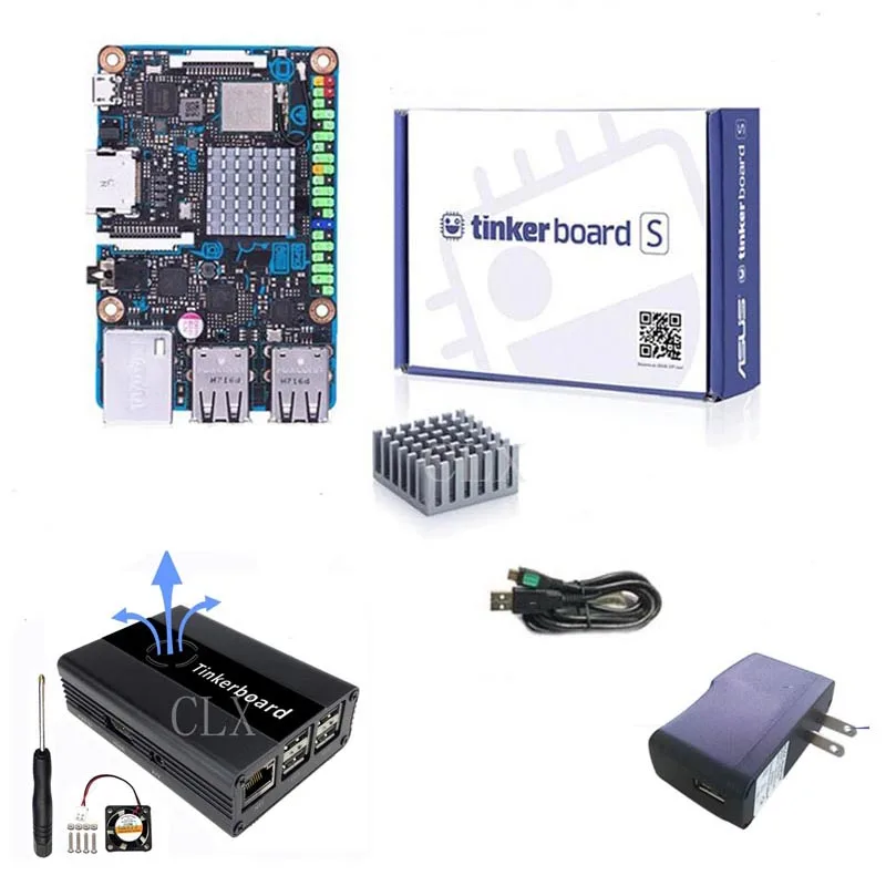 Kit C Плата ASUS SBC Tinker S RK3288 SoC 1,8 ГГц четырехъядерный процессор, 600 МГц Mali-T764 GPU 2 Гб LPDDR3 и 16 Гб eMMC TinkerboardS - Цвет: Kit C