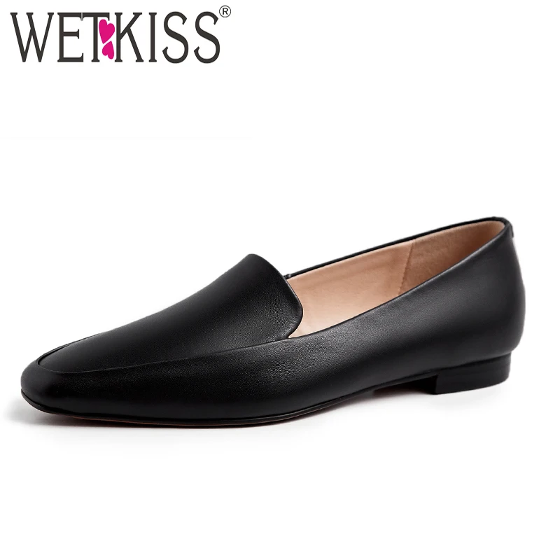 Женские лоферы на плоской подошве WETKISS модные повседневные из натуральной кожи с