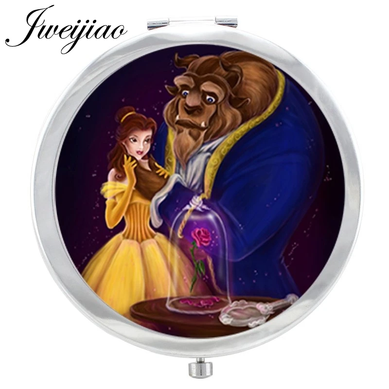 JWEIJIAO мультфильм для принца и принцессы стекло кабошон макияж зеркало красота комикс Floding круглое Карманное зеркальце увеличительное espejo - Цвет: CT11 16