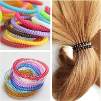 1pclot new women lady super thin girls colorful rubber telephone wire hair tiesplastic ropes hair band accessories
