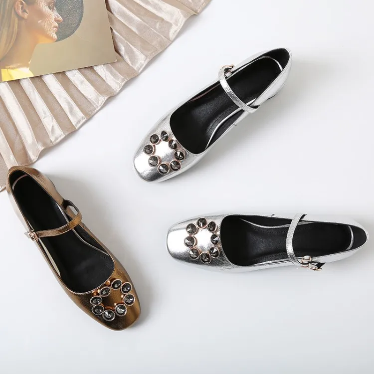 MLJUESE/Женская обувь на плоской подошве из мягкой коровьей кожи Удобные туфли Mary jane