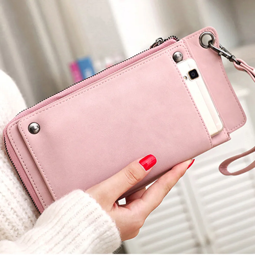 Женский кошелек из искусственной кожи Aelicy длинный однотонный 2020|purse long|women fashion