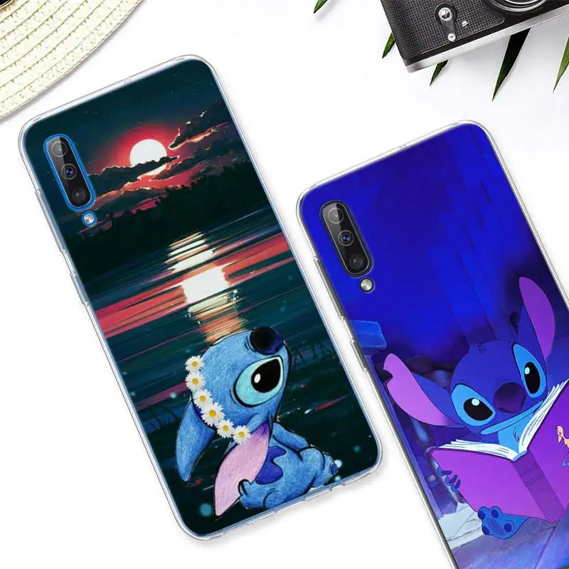 С рисунком из мультфильма «Лило Стич» силиконовые чехлы для samsung Galaxy A71 A51 A90 5G A10 A30 A40 A50 A70 A6 A7 A8+ A9 M30 M50 мягкие чехлы для телефонов