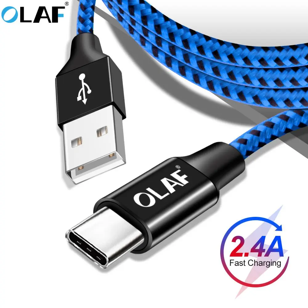 Кабель USB Type C OLAF кабель 2 4 А для быстрой зарядки и передачи данных Samsung S9 S8 Huwei mate 20