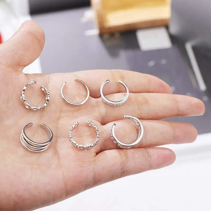 8pieces Summer Beach Vacation Knuckle Ring Open Toe Rings Set for Women Girls Finger Adjustable Jewellery Wholesale | Украшения и