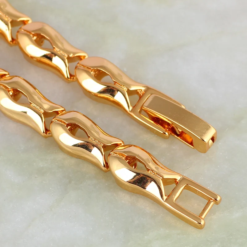 Best quality Purple crystal White Cubic Zirconia Yellow Gold Bracelet for female fashion jewelry 19cm 7.48 inch JB080 | Украшения и