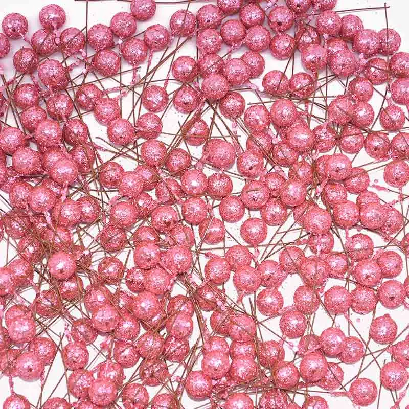 50 шт. DIY Цветы блестящие Рождественские цветы искусственные Ягоды Искусственные тычинки цветов Свадебные/Рождественские вечерние украшения