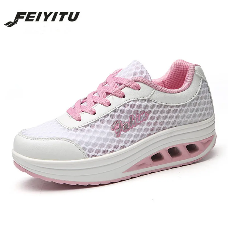 FeiYiTu/женские кроссовки на платформе Сезон весна-лето Дышащая повседневная обувь