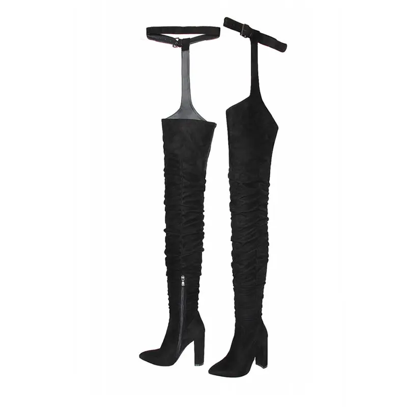 Длинные сапоги ботфорты Perixir из искусственной замши удобные облегающие на