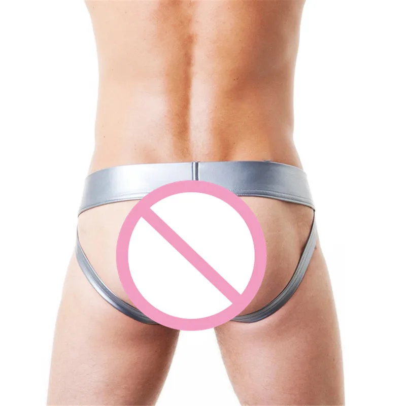 

Sexy Men Briefs Underwear Leather Men Briefs Hopen Butt Thong Mens Calzoncillos Hombre Men Cuecas Leather Underpants Thongs