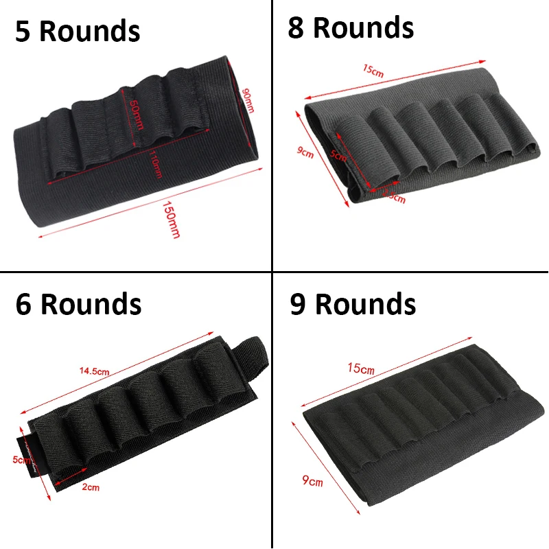 Airsoft 5/6/8/9 Rouds нейлоновая оболочка держатель тактические боеприпасы держатель картриджа винтовки пуля Перевозчик приклад чехол в стиле милитари на открытом воздухе