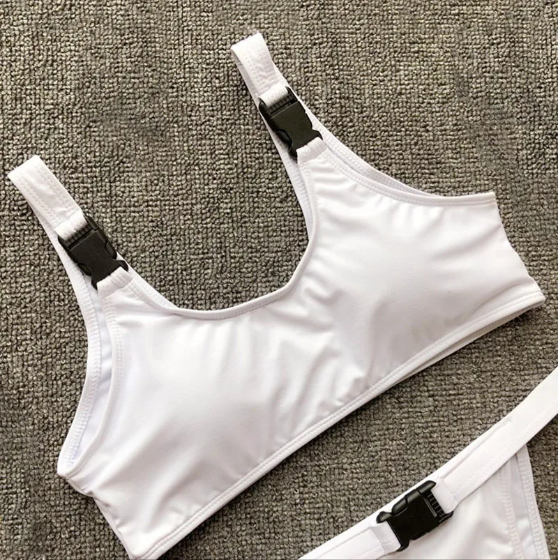 Sexy Buckle Bikini Push Up Swimwear Women 2018 Summer Bathers Sport Bathing Suit Brazilian Thong Tankini |