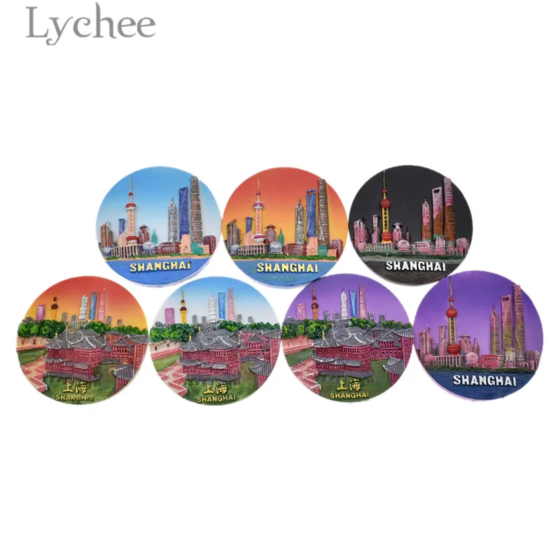 Магнитный холодильник Lychee Life в Шанхае Круглый креативный пейзаж сувениры для