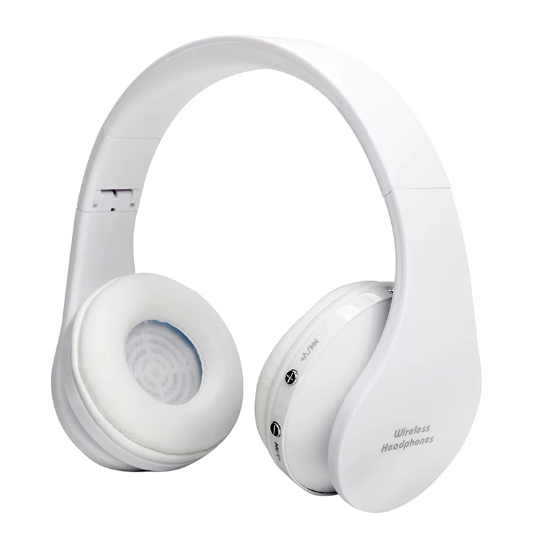 Белый Складные Hi-Fi наушники с глубоким басом Проводные/Беспроводные стерео Bluetooth Наушники Накладные наушники с шумоподавлением гарнитура с микрофоном Мода - Цвет: Белый