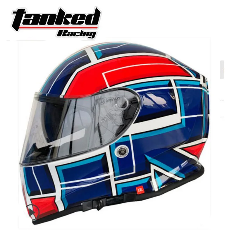 Мотошлем с двойным объективом гоночный шлем на все лицо из АБС пластика