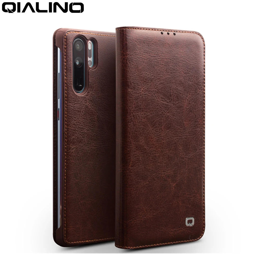 

Чехол QIALINO из натуральной кожи для Huawei P30 Pro 6,47 дюйма, роскошный флип-чехол ручной работы для Huawei P30 6,1 дюйма