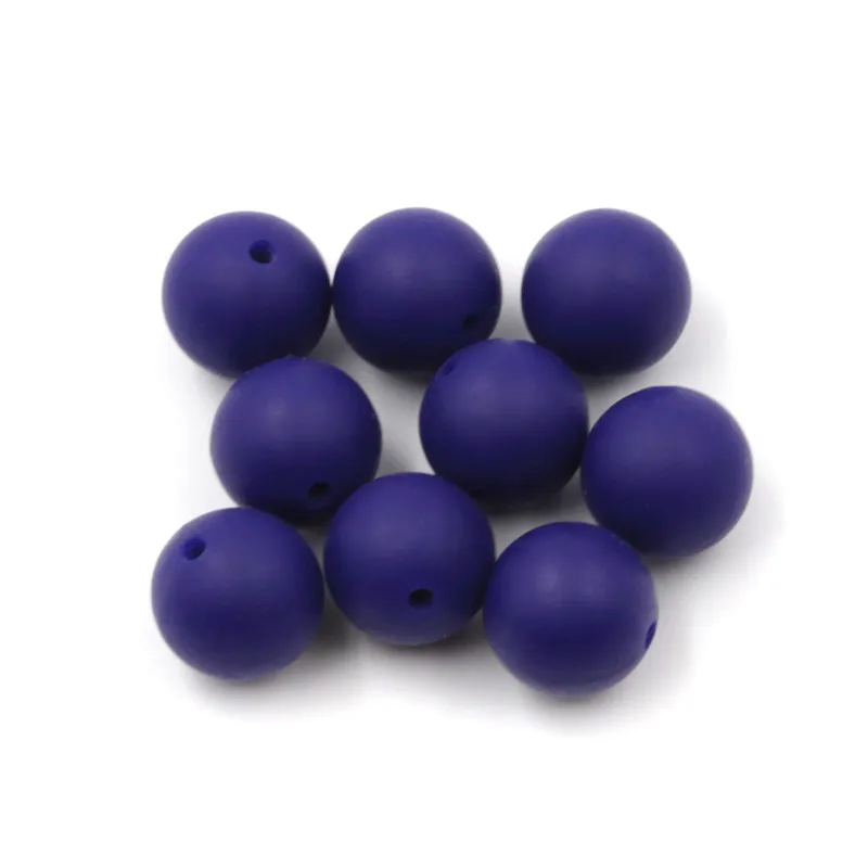 JOJOCHEW 100 шт. силиконовые бусины Круглый темно синие Новый Лидер продаж 9 мм 19 еда
