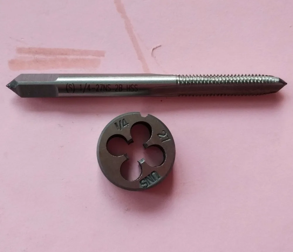 Набор из 1 HSS для правшей и касаний 1/4 &quot 20UNC 24UNS 27UNS 28UNF 32UNEF 36UNS 40UNS|tap set|hand dieright hand die |