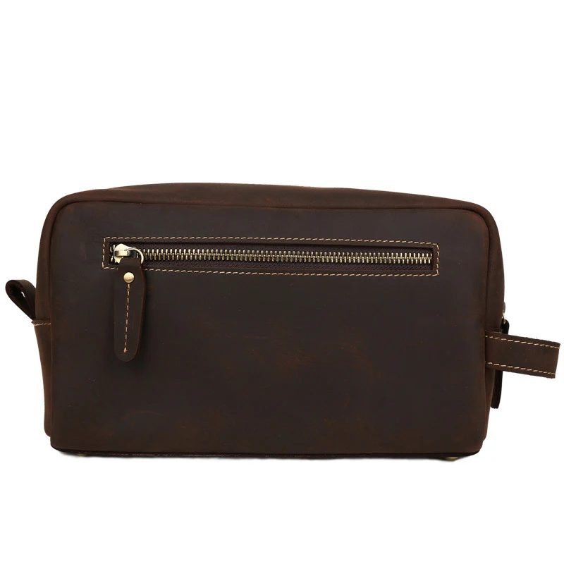 Kopen Echt Leer Cosmetische Tas Vrouwen Handtas Make Up Case Purse Organizer Dames Telefoon Bag Travel Pouch Schoonheid Grote Zak Vrouwelijke