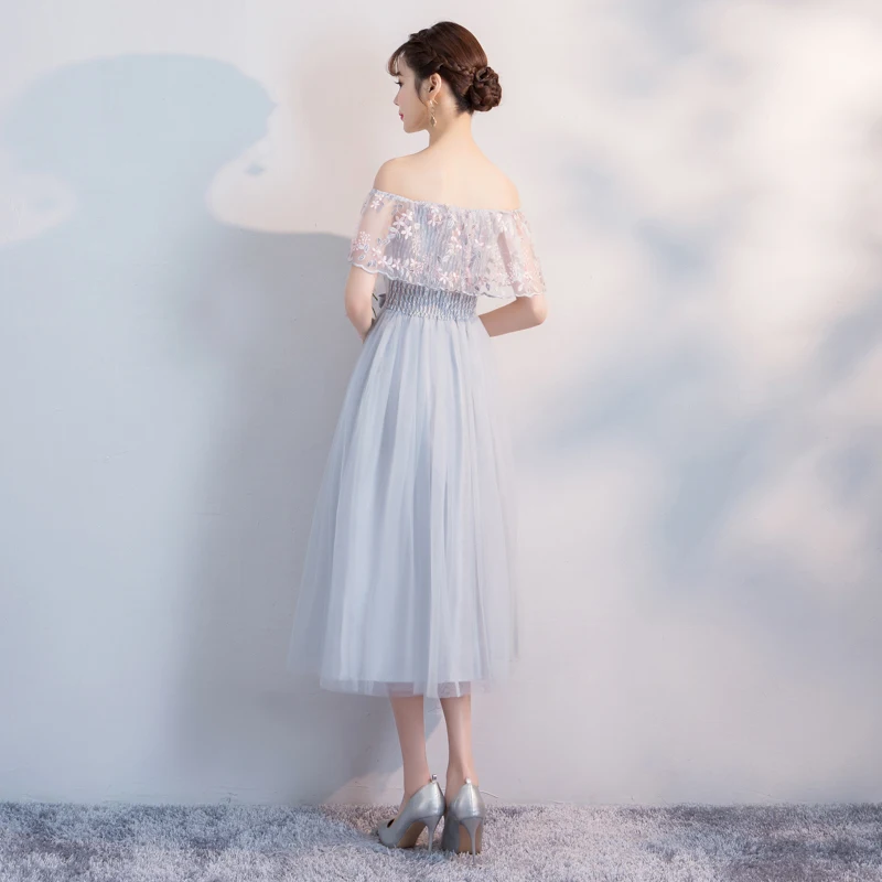 Платье подружки невесты с короткими рукавами и вырезом лодочкой платье вышивкой