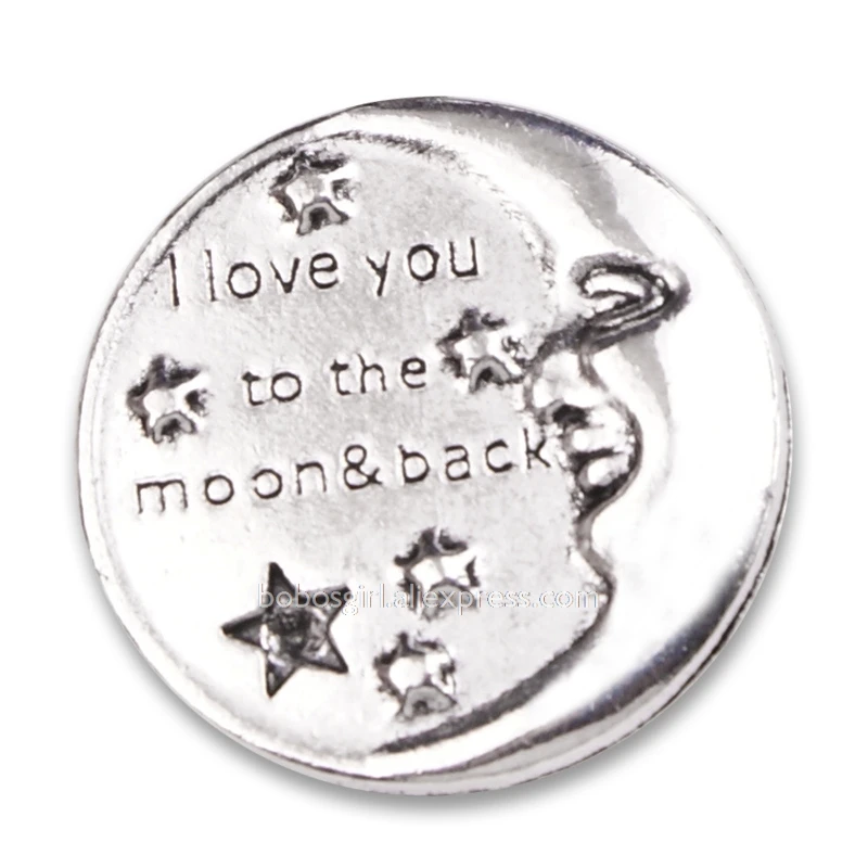MG8451 sun love you moon 18 мм Металлическая Кнопка DIY браслет - Окраска металла: MOON