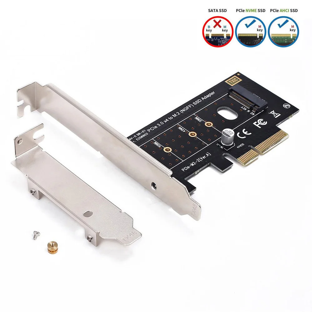 NGFF M.2 Накопитель SSD с протоколом NVME PCI Express PCIe 3,0X4 хост-контроллер карты расширения М-ключа SSD адаптера с низкий кронштейн