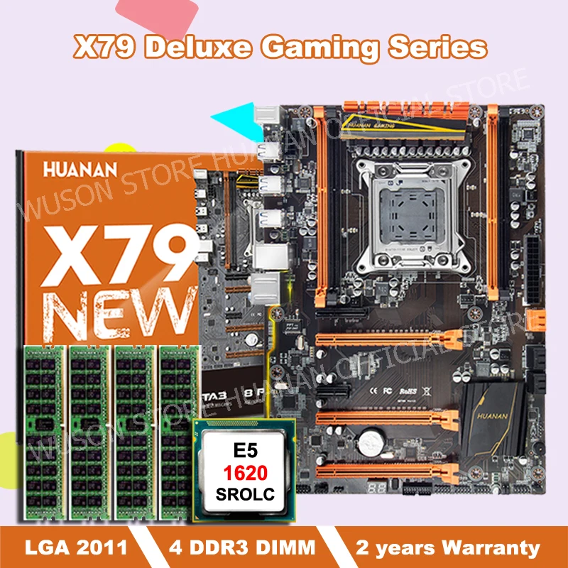 Новое поступление! Материнская плата HUANAN deluxe X79 с процессором Xeon E5 1620 SROLC и 16 Гб (4*4