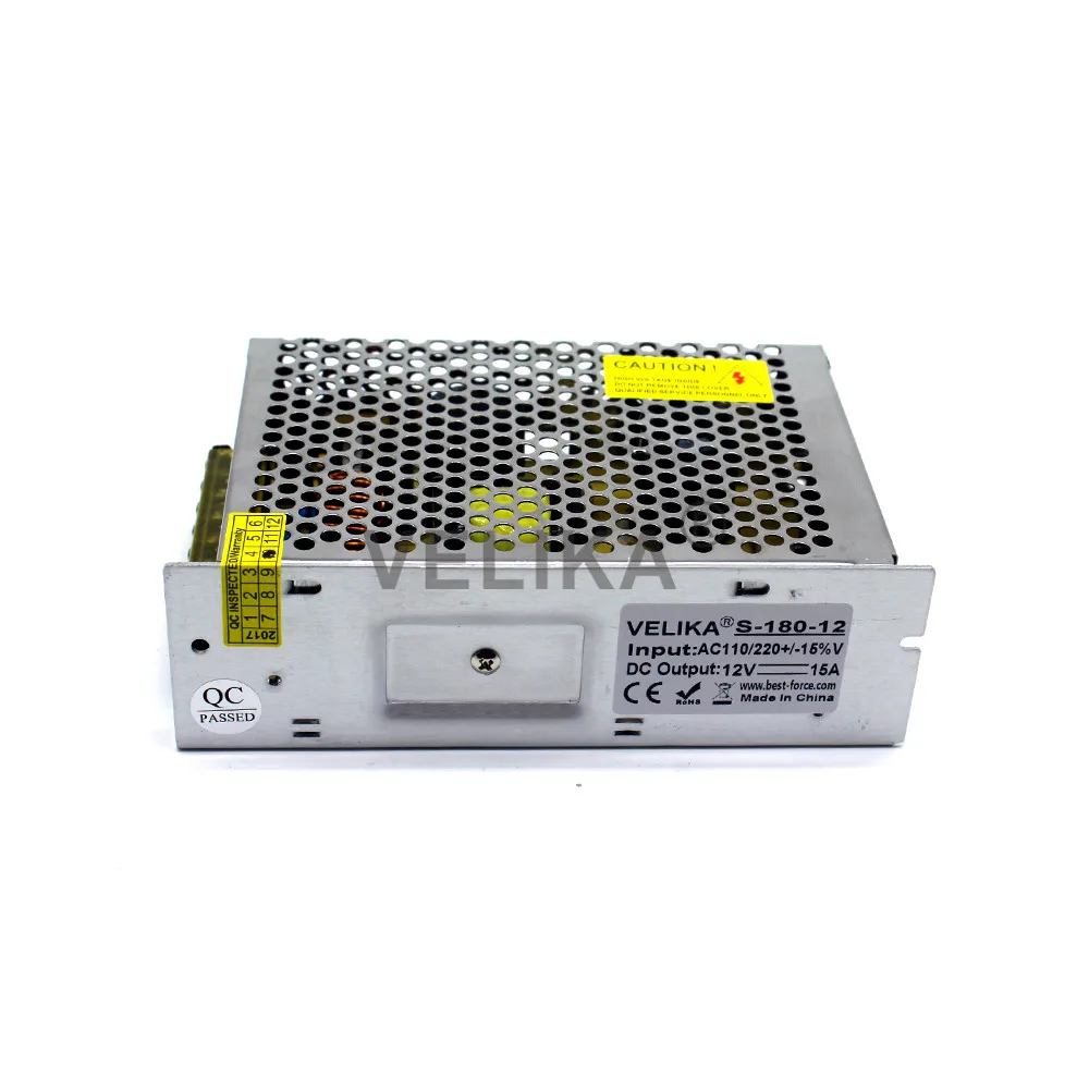Регулируемый выключатель источника питания 180 Вт 15A DC12V трансформатор 110 220 В AC в DC