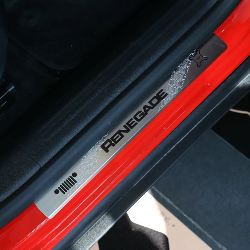 Для Jeep Renegade 2016 2017 2018 2019 2020 2021 порога пластина Накладка входной двери охранник