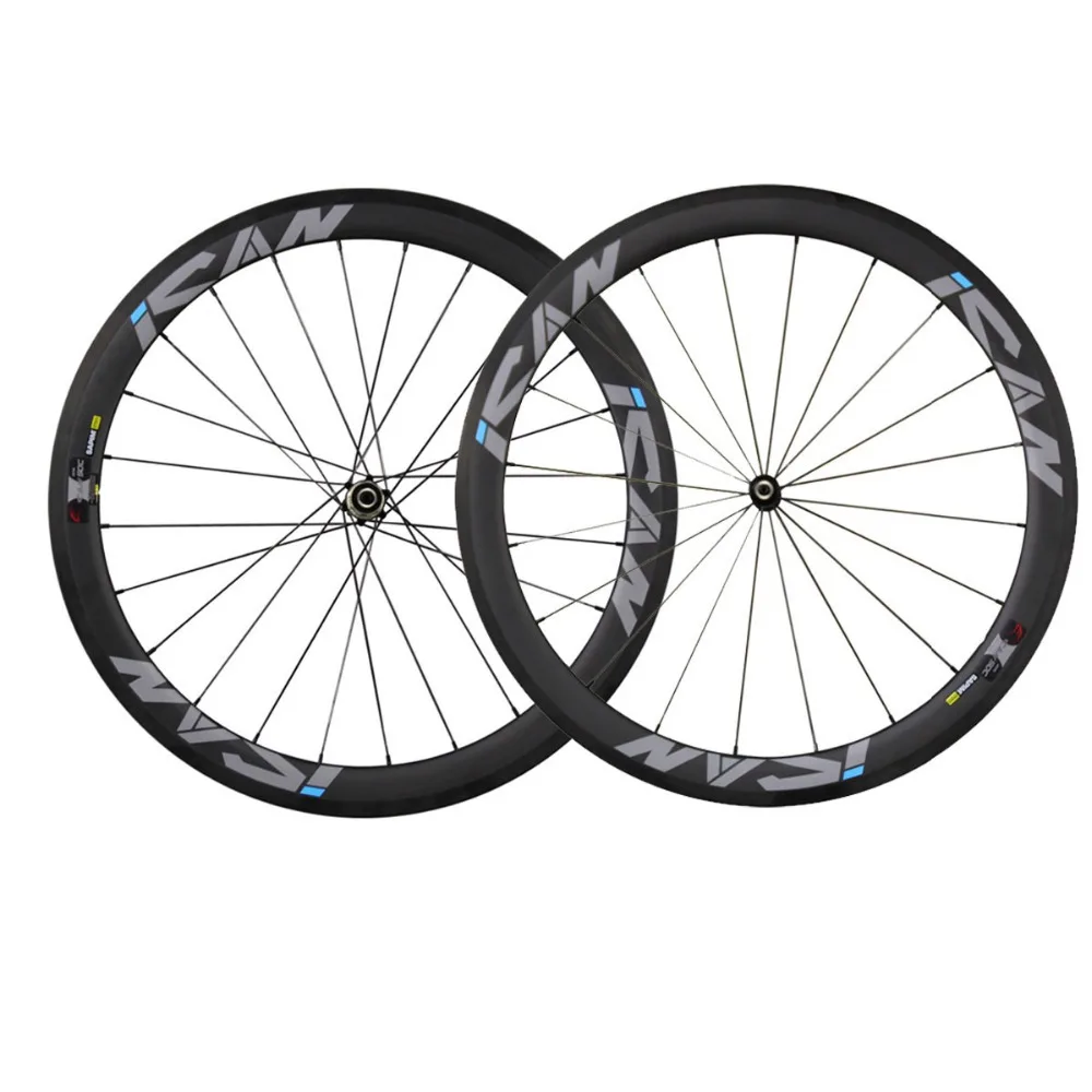 

China Carbon Wheels Road Bike Wheelset 50mm Clincher 23mm Width Basalt Surface Racing Bicycle With Novatec Hubs Sapim CX-Ray