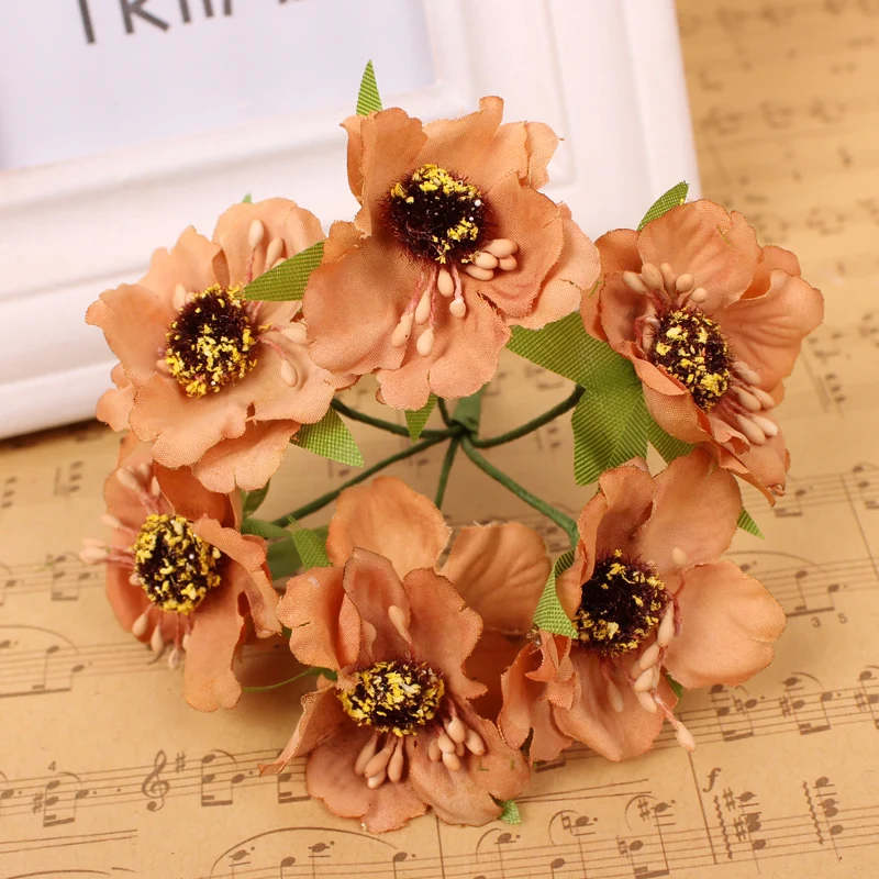 Продажа! 4 - 4.5 см мульти шелковицы бумаги букет / провод стволовых скрапбукинг