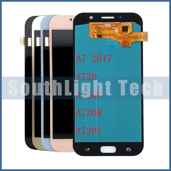 Класс AAA + для Samsung Galaxy A7 2017 A720 A720F A720M A720Y супер AMOLED ЖК дисплей кодирующий