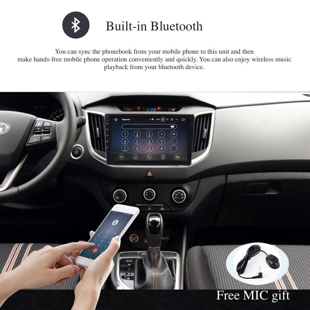 10 2 &quot1 din Android 8 0/7 1 Авторадио для Hyundai IX25 GPS навигация 2014 2015 2016 встроенный WIFI Bluetooth