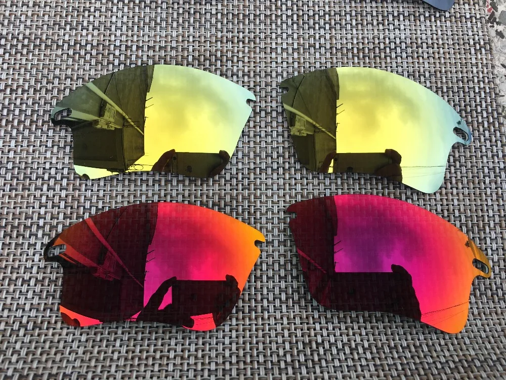 2 Pairs Purple Red &amp 24K Gold Polarized Replacement Lenses Lens for Fast Jacket XL Sunglasses | Аксессуары для одежды