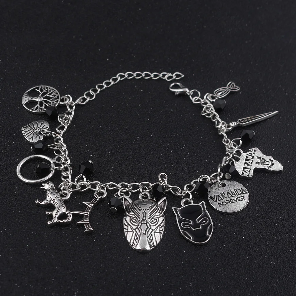 2018 HOT movie Avengers 4 black panther around Bracelet mask pendant bracelet | Украшения и аксессуары