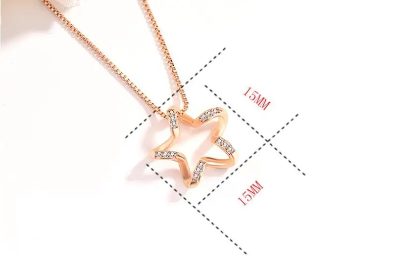 Everoyal очаровательное циркониевое ожерелье с подвеской в виде звезды из розового