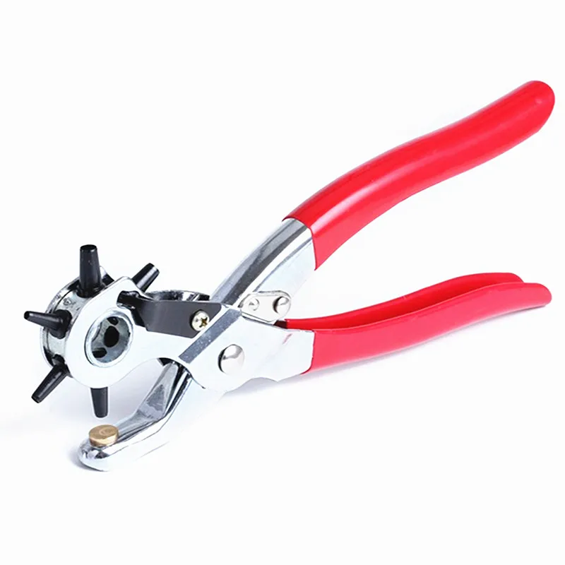 

New Free Shipping 9 inch New 6 Sized Heavy Duty Leather Hole Punch Hand Pliers Belt Holes Punches Tool DIY Craft