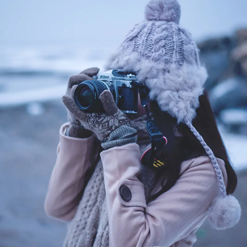 Модная женская зимняя теплая вязаная шапка с помпоном из кроличьего меха|Женские
