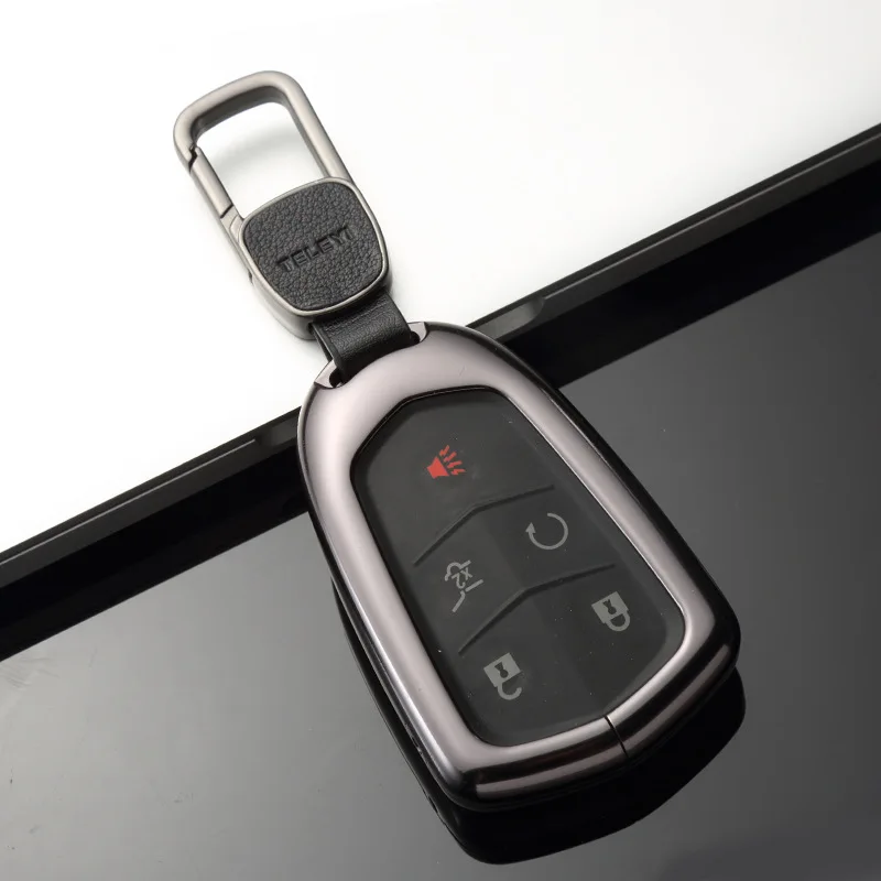 Автомобиль Алюминий сплав Auto Key держатель оболочки удаленный ключевой чехол для Cadillac ATS-L CT6 CTS XTS XT5 SRX Escalade - Название цвета: 01