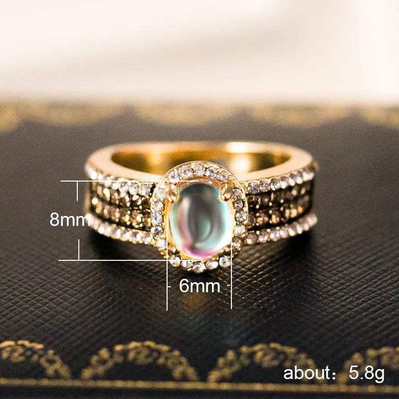 YOBEST 2019 модное Золотое кольцо с огненным опалом Ювелирные изделия для женщин