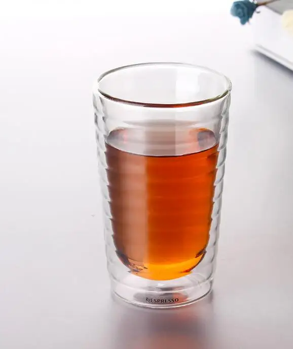 2pics/lot 350ml coffee cup espresso SA double wall glass with thread shape | Дом и сад