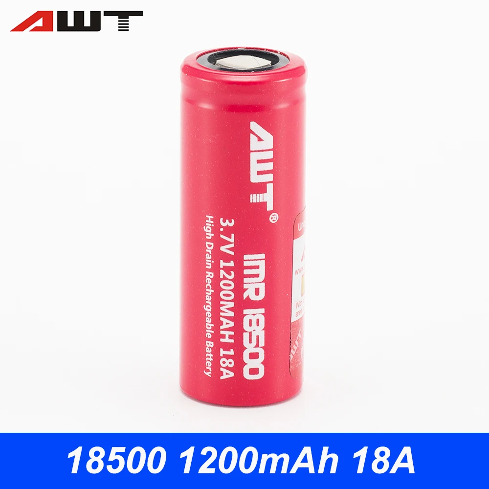 AWT 18500 аккумуляторная батарея 1200mAh 18A для фонарика микрофонные игрушки камера 18650