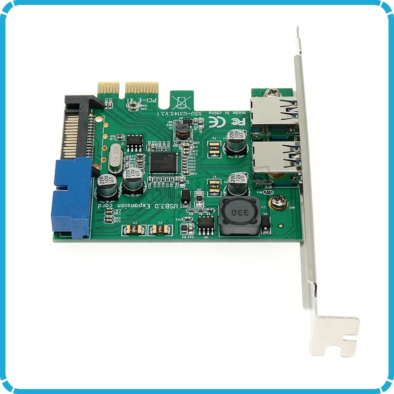 1 шт. супер скорость 2-Порты и разъёмы USB 3 0 19-pin USB3.0 PCI-E PCI Express карта материнская